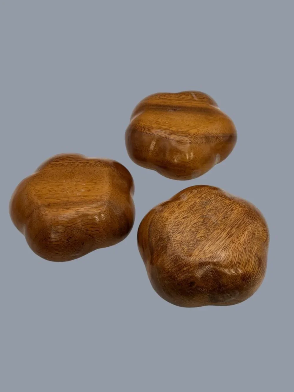 Vintage Monkeypod Wood Bowls Set of 3– Handcrafted Philippines Serving Bowls